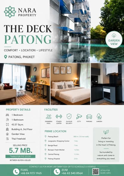 FOR SALE| The Deck Patong, Phuket Discover a spacious condominium in one of Patong’s most desirable locations