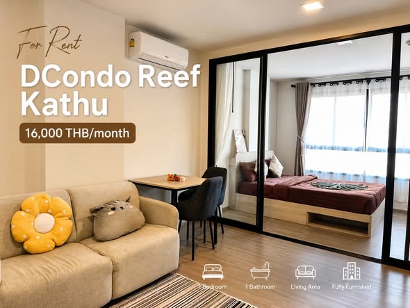 Город Kathu, Таиланд · В АРЕНДУ | DCondo Reef Kathu Уютный и современный кондо с 1 спальней Кату, Пхукет 16,000 THB/месяц Цена обсуждается У