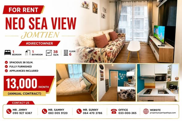 , Таиланд · NEO SEA VIEW Jomtien #Directowner short term &Long term 1 Bedroom / 1 Bathroom Spacious 38 sq