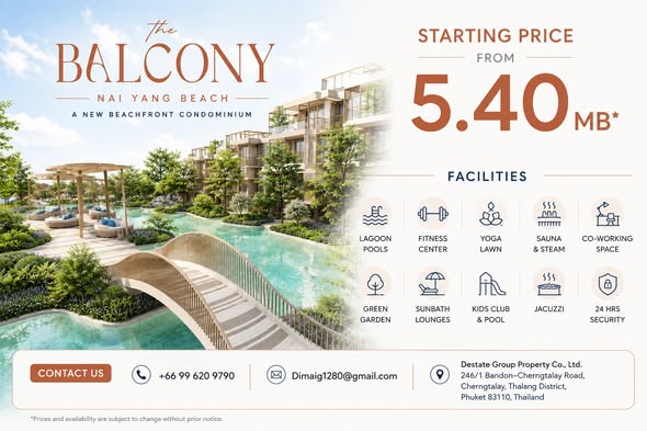 The Balcony – Nai Yang Beach Discover a new beachfront lifestyle where every day feels like a vacation. Located directly on the beautiful Na