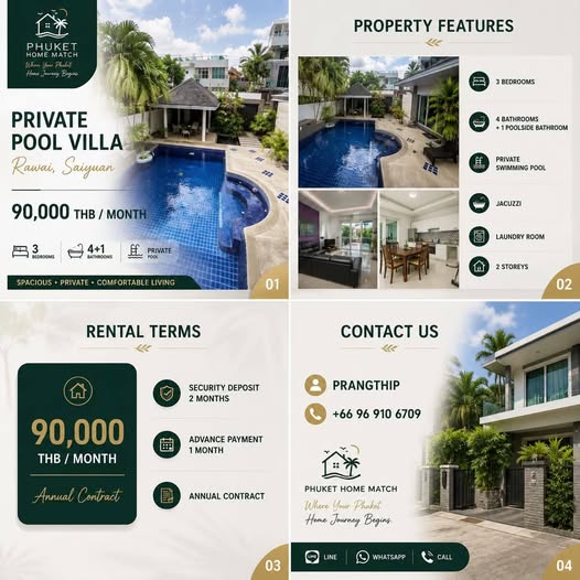 for Rent | Rawai, Saiyuan Enjoy comfortable tropical living in this spacious private pool villa, perfectly located in the heart of Rawai,