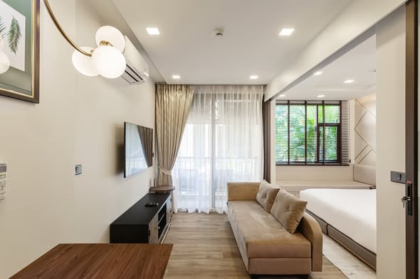 One-Bedroom Apartment, Karon One Bedroom Living Room Double Bed Furniture Full Kitchen Internet Washing Machine Fitness Room Pool