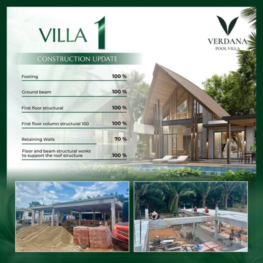 Leafside Session · Demeter Lounge · Construction Progress Update VILLA 1 – July 2026 Every milestone brings us one step closer to completion