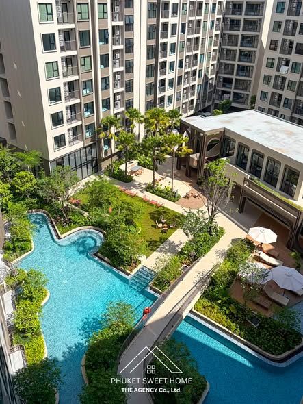 for rent 1 bedroom 1 bathroom kitchen washing machine Room size 26 sqm 8 floor building C come with balcony and Pool view Price 20,000 per