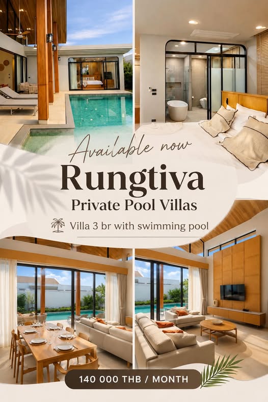for rent - Rungtiva Private Pool Villas A new modern villa with a private pool in a closed village is offered for rent