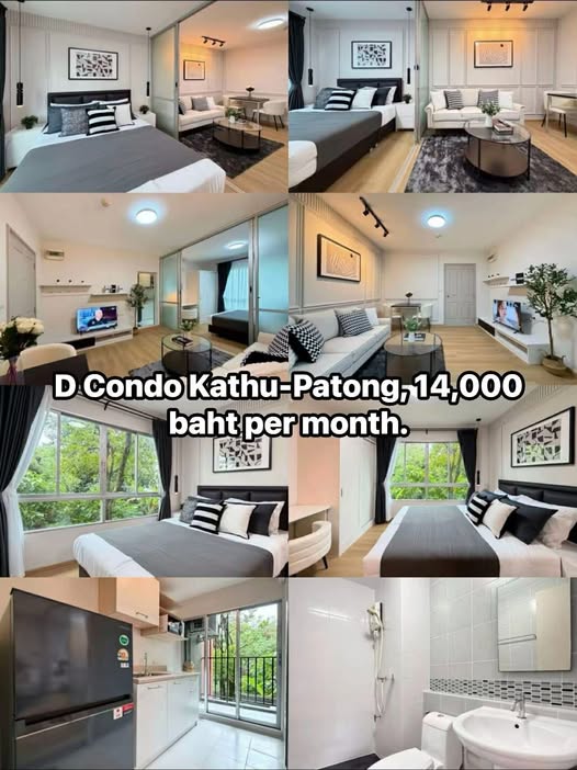 DCondo Kathu-Patong 1 спальня, 1 ванна 1 кухня Размер 29.89 кв.м, 2-й этаж Полностью меблировано, готово к заселению немедленно. Предоплата