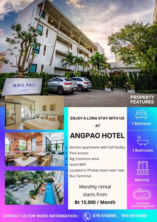Service apartment, just 15,000 bht in Phuket town