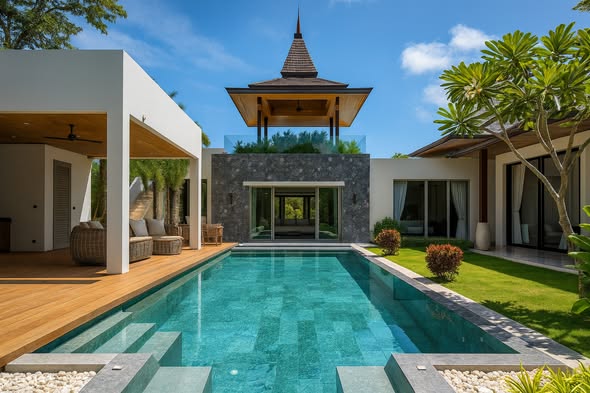 for Rent – Botanica Foresta, near Bang Tao, Phuket 4 Bedrooms 6 Bathrooms Built-up Area: 308 sqm Land Area: 655 sqm Available Now 1-Year L