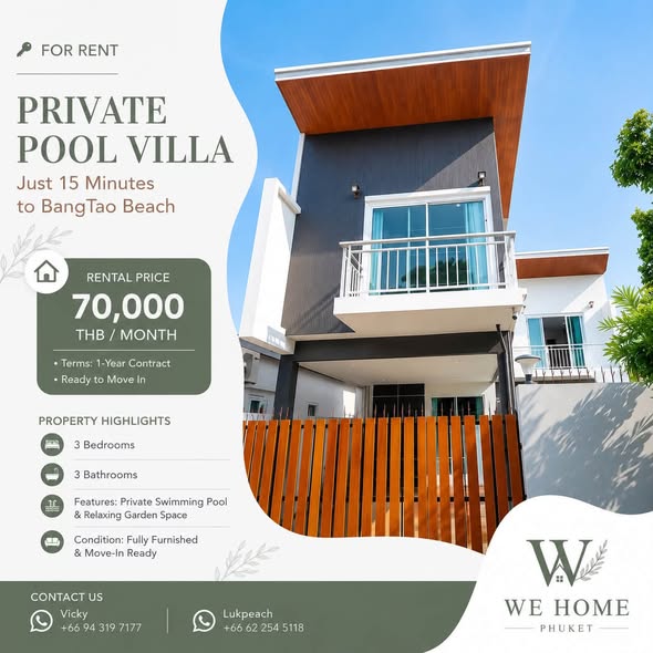 · PRIVATE POOL VILLA Peaceful Living | Only 15 Minutes to Bang Tao Beach Enjoy the privacy of your own pool wh