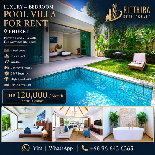for Rent in Phuket Live the Lifestyle You Deserve Wake up to tropical serenity and enjoy the comfort of your own private pool villa in one
