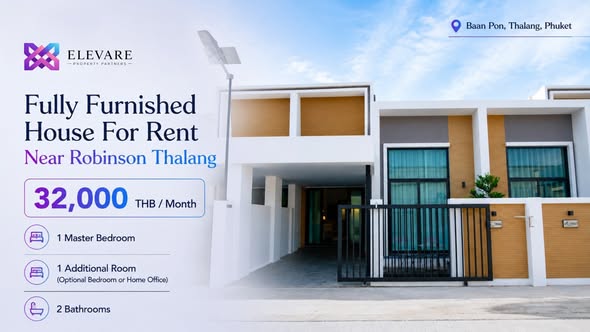 ortable living near Robinson Thalang Co-Agent Listing Fully furnished house 1 Master Bedroom + 1 Additional Room 2 Bathrooms Fully furnished